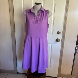 Large FKEEP (Amazon) lavender Golf Tennis  V-Neck Dress/Short Set.  In EUC!